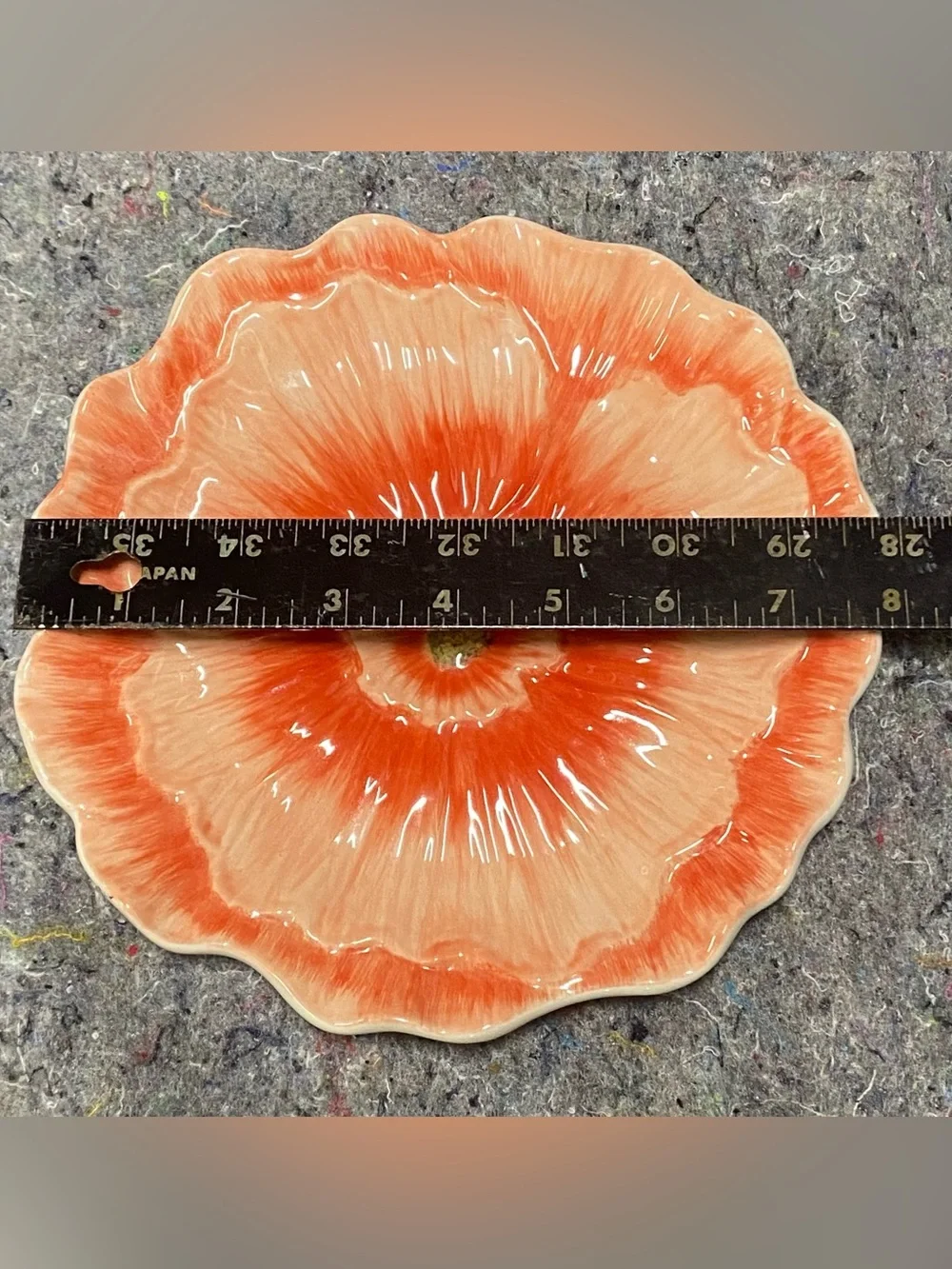 Pair (2) Coral Poppy 3D Dessert Plates Certified International 8” Flower Petals